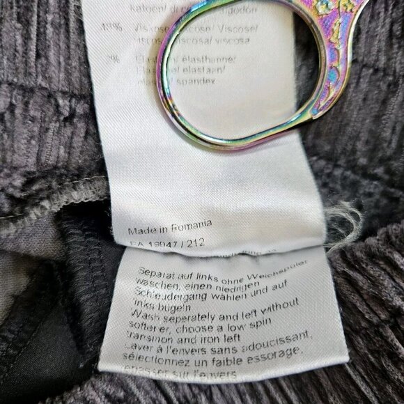 Raffaello Rossi Pants Women 44 L Gray Cropped Wide Leg Microcords Camilla 6/8 O - Picture 11 of 16